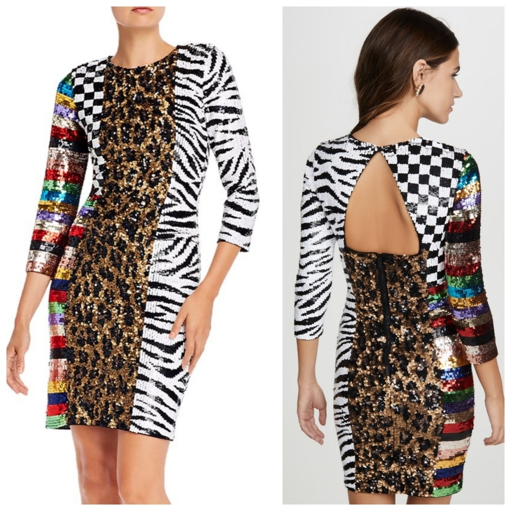 Alice + Olivia Multicolor Patchwork Mini Dress - image 2